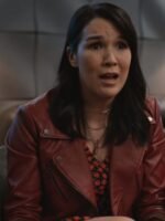 The Afterparty S1 E8 Zoe Chao Brown Leather Jacket