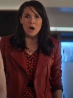 The Afterparty S1 E8 Zoe Chao Brown Leather Jacket