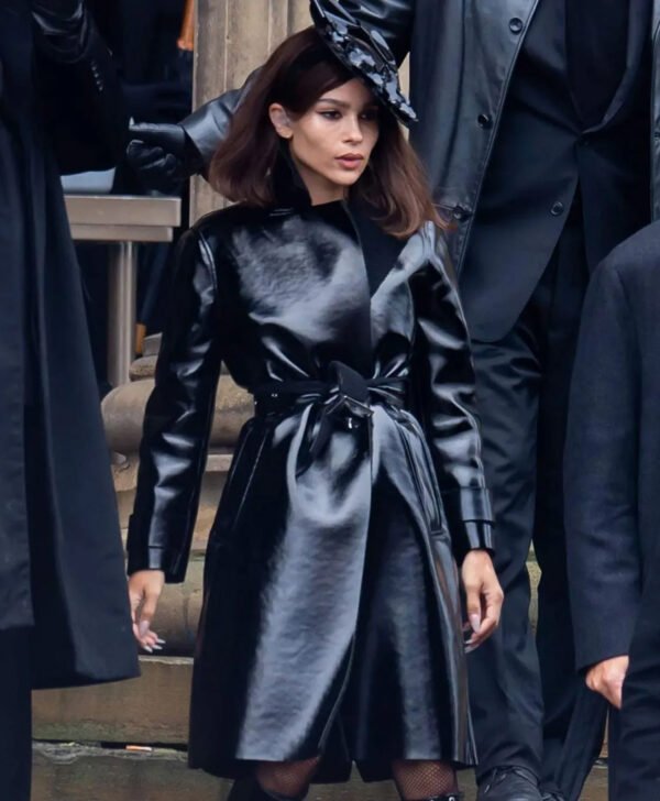 The Batman 2022 Selina Kyle Catwoman Black Leather Coat