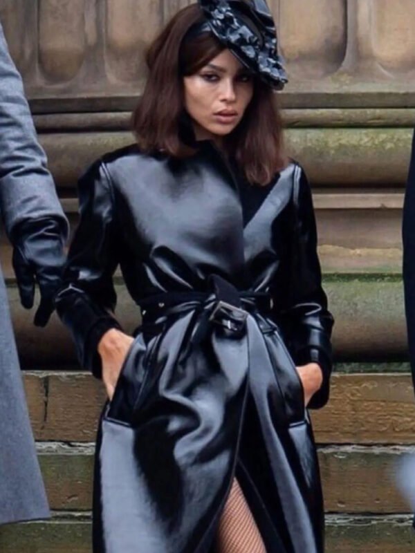 The Batman 2022 Selina Kyle Catwoman Black Leather Coat