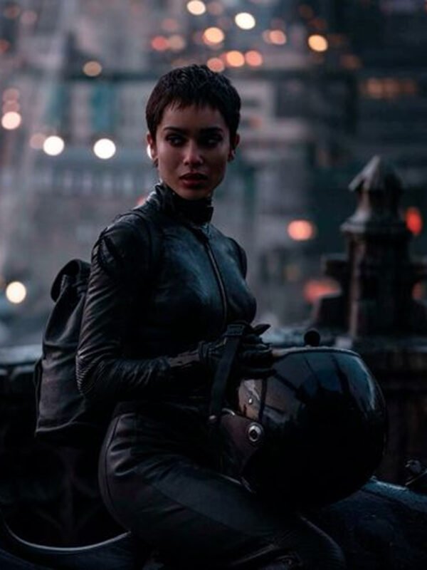 The Batman 2022 Selina Kyle Catwoman Black Leather Jacket