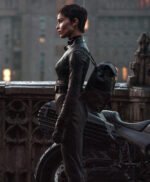 The Batman 2022 Selina Kyle Catwoman Black Leather Jacket
