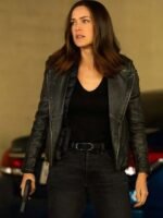 The Blacklist Elizabeth Keen Black Biker Leather Jacket