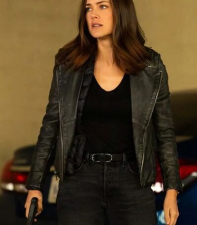 The Blacklist Elizabeth Keen Black Biker Leather Jacket