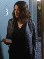 The Blacklist Elizabeth Keen Black Biker Leather Jacket