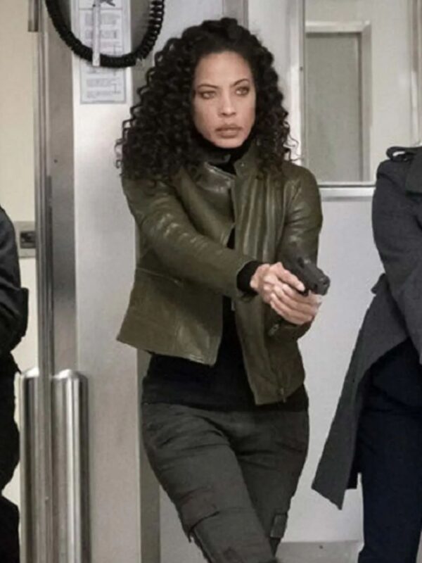 The Blacklist S03 Nez Rowan Green Leather Jacket