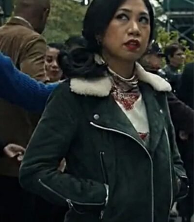The Equalizer Melody Bayani Grey Biker Suede Jacket