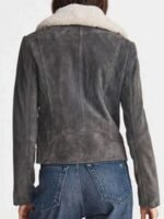 The Equalizer Melody Bayani Grey Biker Suede Jacket