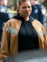 The Equalizer Queen Latifah Fringe Brown Bomber Jacket