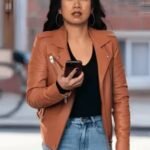 The Equalizer S02 Mel Melody Bayani Brown Biker Leather Jacket