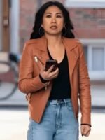 The Equalizer S02 Mel Melody Bayani Brown Biker Leather Jacket