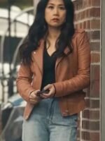 The Equalizer S02 Mel Melody Bayani Brown Biker Leather Jacket
