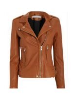 The Equalizer S02 Mel Melody Bayani Brown Biker Leather Jacket