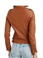 The Equalizer S02 Mel Melody Bayani Brown Biker Leather Jacket