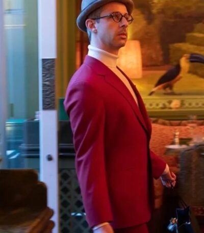 The Gentlemen Matthew Red Partywear Notch Collar Suit