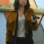 The Gray Man Ana de Armas Brown Cropped Bomber Jacket