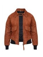 The Gray Man Ana de Armas Brown Cropped Bomber Jacket