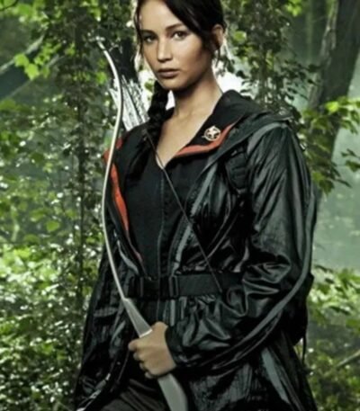 The Hunger Games Jennifer Lawrence Black Hooded Jacket
