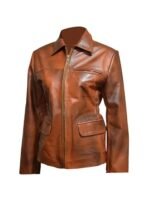 The Hunger Games Jennifer Lawrence Brown Leather Jacket