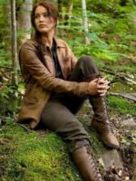 The Hunger Games Jennifer Lawrence Brown Leather Jacket