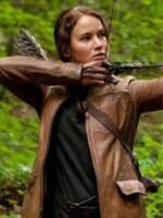 The Hunger Games Jennifer Lawrence Brown Leather Jacket