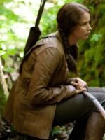 The Hunger Games Jennifer Lawrence Brown Leather Jacket