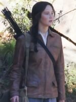 The Hunger Games Jennifer Lawrence Brown Leather Jacket