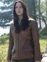 The Hunger Games Jennifer Lawrence Brown Leather Jacket