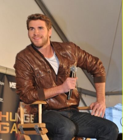 The Hunger Games Liam Hemsworth Brown Leather Jacket