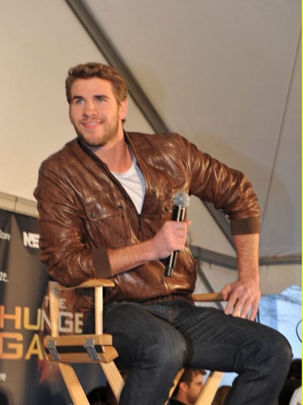 The Hunger Games Liam Hemsworth Brown Leather Jacket