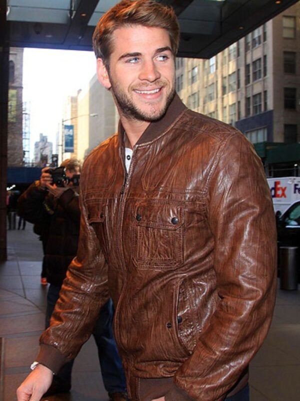 The Hunger Games Liam Hemsworth Brown Leather Jacket