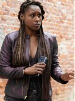 The Lovebirds Leilani Maroon Biker Leather Jacket