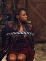 The Lovebirds Leilani Maroon Biker Leather Jacket