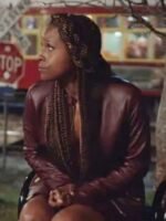 The Lovebirds Leilani Maroon Biker Leather Jacket