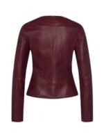 The Lovebirds Leilani Maroon Biker Leather Jacket