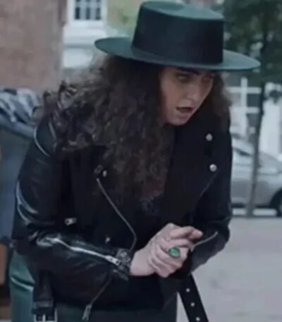 The Lovebirds Mrs Hipster Black Biker Leather Jacket