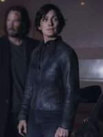 The Matrix 4 Trinity Black Biker Leather Jacket