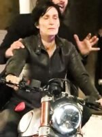 The Matrix 4 Trinity Black Biker Leather Jacket