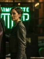 The Matrix 4 Trinity Black Biker Leather Jacket