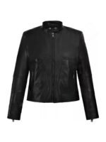 The Matrix 4 Trinity Black Biker Leather Jacket