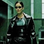 The Matrix 4 Trinity Black Shining Trench Coat