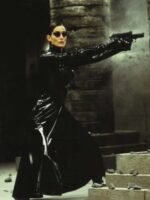 The Matrix 4 Trinity Black Shining Trench Coat