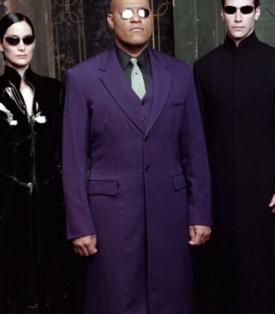 The Matrix Morpheus Long Purple Trench Coat