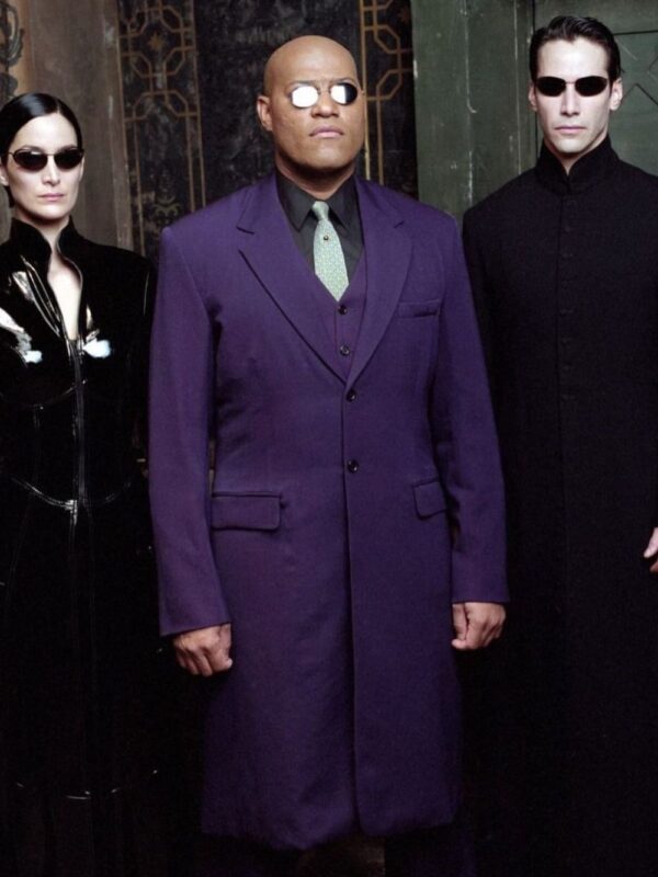 The Matrix Morpheus Long Purple Trench Coat