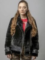 The Nest Kaya Leather Shearling Black Jacket