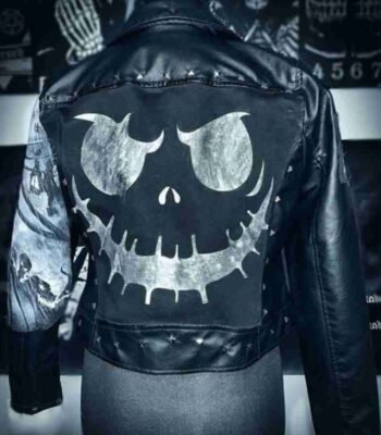 The Nightmare Before Christmas Black Studded Leather Jacket