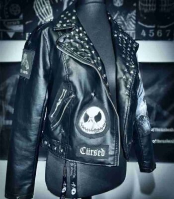 The Nightmare Before Christmas Black Studded Leather Jacket