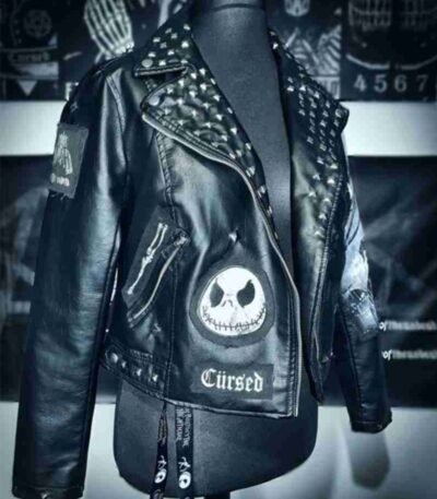 The Nightmare Before Christmas Black Studded Leather Jacket
