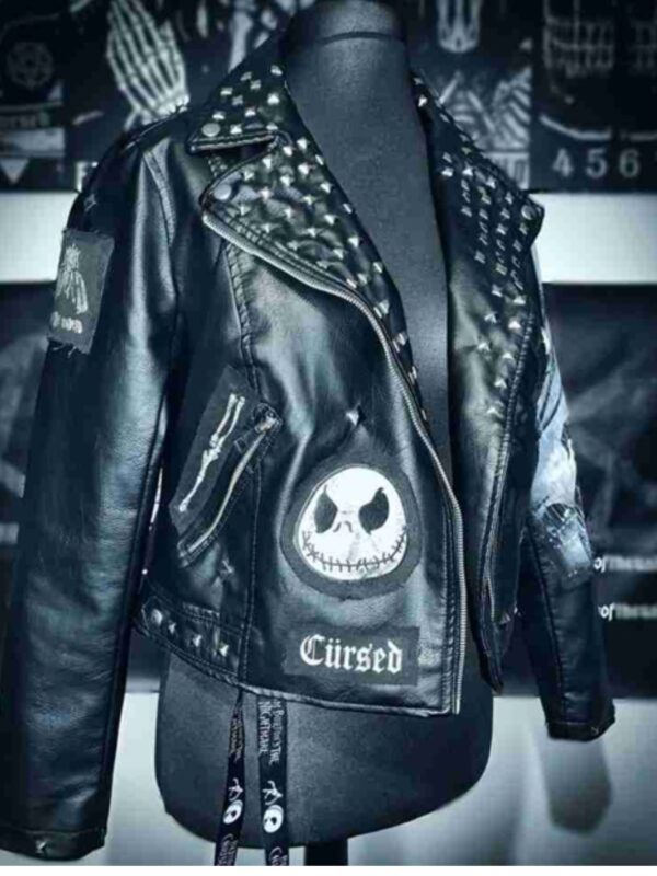 The Nightmare Before Christmas Black Studded Leather Jacket