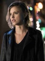 The Originals Riley Voelkel Black Biker Leather Jacket